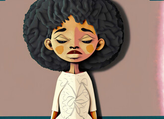 Sad African American woman looking depressed
