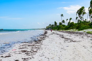 Deurstickers Nungwi Strand, Tanzania Beach near the Matemwe village at Zanzibar island, Tanzania