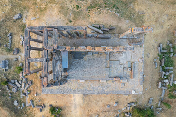 izonai antic city ruins with Zeus temple. Aizanoi ancient city in Cavdarhisar, Kutahya, Turkey.