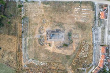 izonai antic city ruins with Zeus temple. Aizanoi ancient city in Cavdarhisar, Kutahya, Turkey.