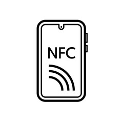 paying by phone, NFC - vector icon