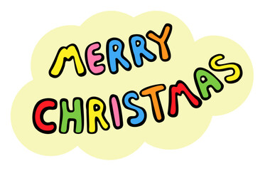 Merry Christmas! Colorful letters and yellow