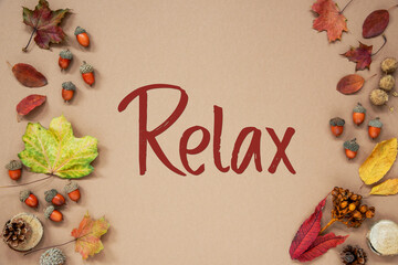 Autumn Background with Text Relax