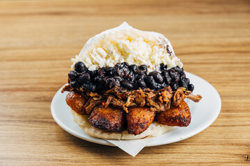 Venezuelan Arepa of pabellón criollo