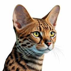 Ocicat cat head portrait realistic