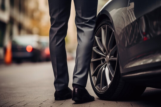 Entrepreneurial Vibes: Leg Close-Up by Car