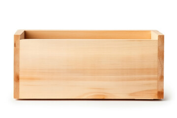 Blank Wooden Box on White Background