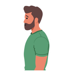 Mature Bearded Man in T-shirt Profile Exudes An Air Of Confidence And Wisdom With His Distinguished Facial Hair