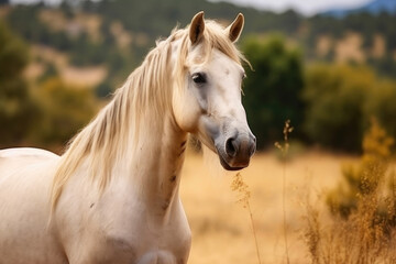 Beautiful Horse Captured in Profile Outdoors