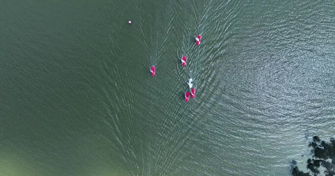Sailboats compete in a summer race in Ireland 4k