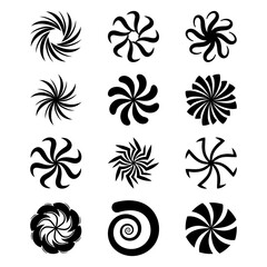 Fototapeta premium Mesmerizing Set Of Black Spirals, Intertwining Gracefully, Evoking A Sense Of Infinite Motion And Captivating Depth