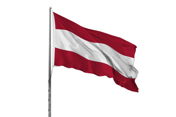 Waving Austria flag ensign white background