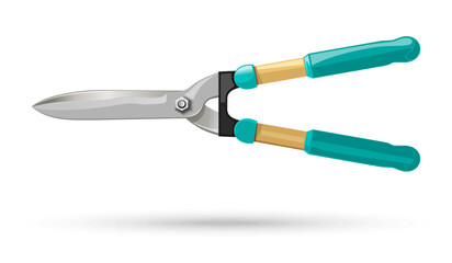 Gardening scissors. Agricultural implements. Garden and vegetable garden tools. Gardening hedge trimmer scissors. Vector illustration