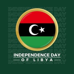 Premium Vector | Vector illustration of happy libya independence day