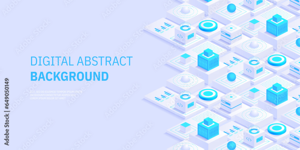Poster future technology digital abstract background concept digital cyberspace and data network quantum co