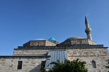 Fototapeta na wymiar The Mevlana Museum and tomb of Rumi in Konya city, Turkey.