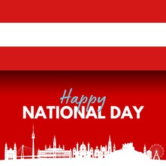 Fototapeta premium Premium Vector | Vector illustration for austria national day.