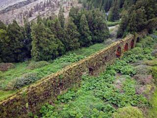 Ancient Aqueduct view (Aqueduto do Carvao), Sao Miguel, Azores