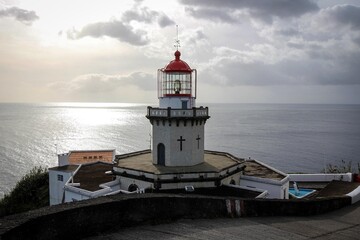 Ponta do Arnel lighthouse, Nordeste town, Sao Miguel island, Azores, Portugal