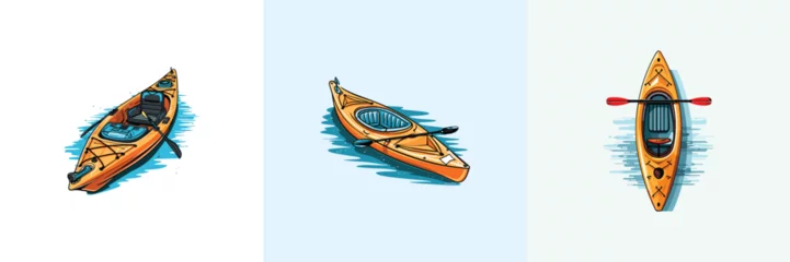 Foto op Canvas kayak vector clip art illustration © Khaula_Annasya