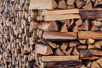 Neatly folded woodpile