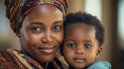 An African woman and her child are seen waiting patiently at a healthcare facility. Her stoic expressions speak volumes about her experiences with healthcare disparities, reinforcing the