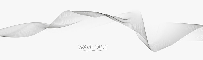 Abstract background with faded line waves. Warped waveform.