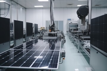 Obraz premium Clean PV panel production workshop