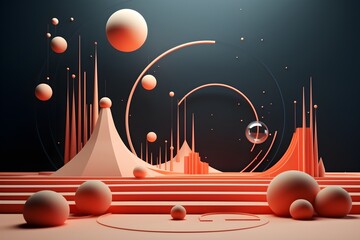 3D abstract objects desktop wallpaper