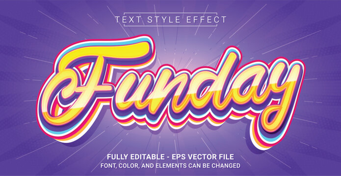 Funday Text Style Effect. Editable Graphic Text Template.