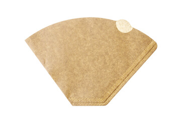 paper coffee filter, top view on transparent background