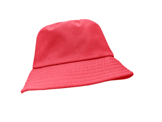 Red bucket hat isolated PNG transparent
