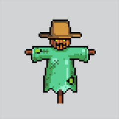 Pixel art illustration Scarecrow. Pixelated Scarecrow. Creepy Scarecrow Farm icon pixelated
for the pixel art game and icon for website and video game. old school retro.