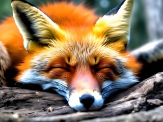 red fox portrait - obrazy, fototapety, plakaty