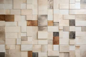 a tile wall is rendered of marble and white sand in the style of texture rich sepia tone - generative ai