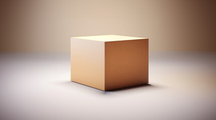 Square brown box isolated on white background.