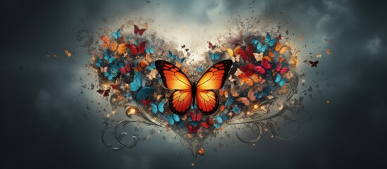 Obraz na płótnie Canvas Butterfly in heart