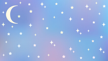 夜空のグラデーションの背景イラスト　アスペクト比16：9バージョン © Rica Nohara