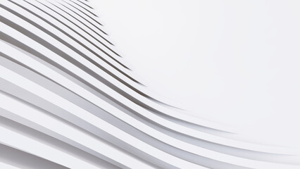 Abstract Curved Shapes. White Circular Background.