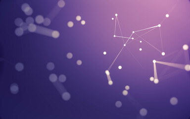 Abstract background. Molecules technology with polygonal shapes, connecting dots and lines. Connection structure. Big data visualization.