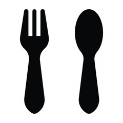 The fork and spoon restaurant icon is isolated on white background. Vector Illustration. - obrazy, fototapety, plakaty