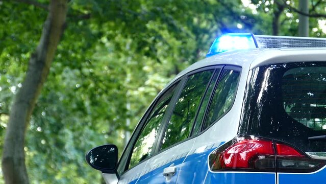 German Police Car In City Park 