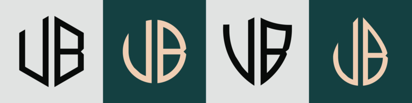 Creative simple Initial Letters UB Logo Designs Bundle.