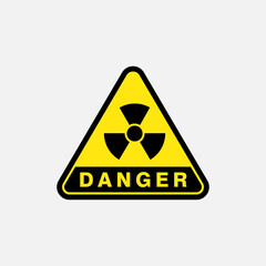 Fototapeta premium radioactive icon material element danger or risk simple flat design