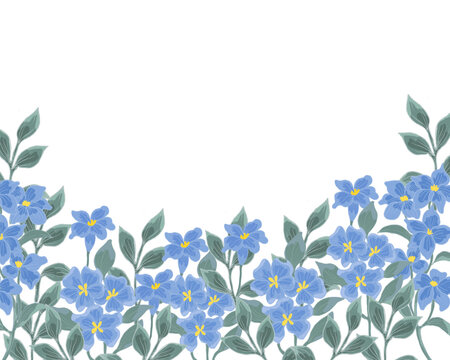 Hand Drawn Delphinium Flower Background