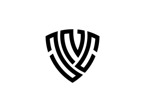 JNC creative letter shield logo design vector icon illustration