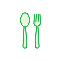spoon and fork icon set. spoon, fork and knife icon vector. restaurant icon