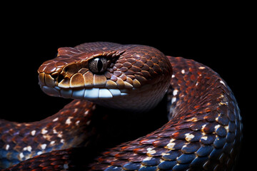 Fototapeta premium portrait of a 3d poisonous snake