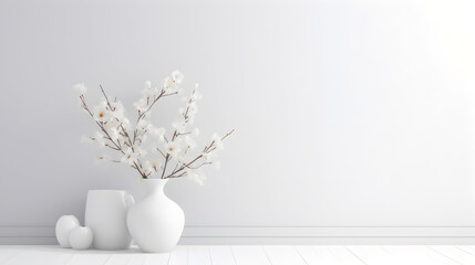 Imaginative white background that embodies the essence of creativity and innovation. While predominantly white, subtle elements like abstract shapes, soft shadows,