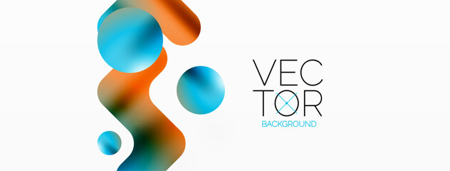 Gradient Geometry. Minimalist Fusion of Lines and Circles, Crafting Serene, Captivating Abstract Background